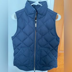 J. Crew Navy Quilted Down Puffer Vest